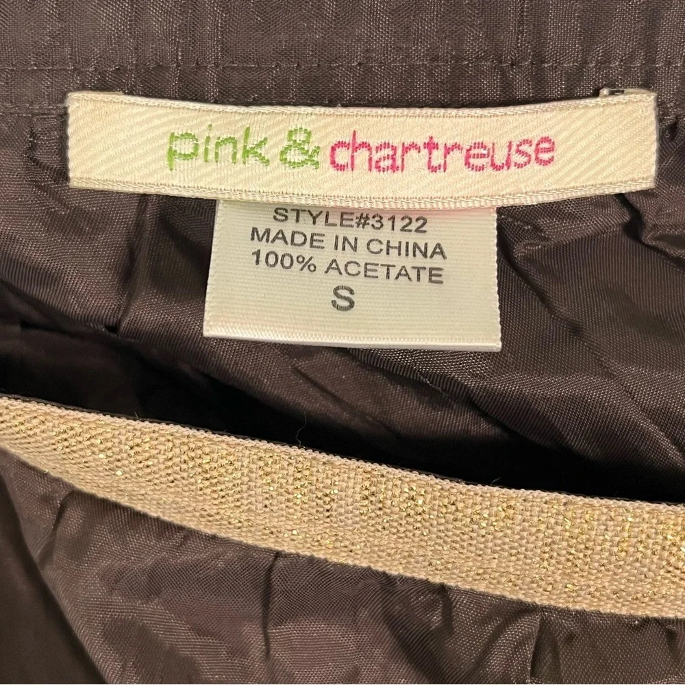 Pink & Chartreuse Y2K Brown A-Line Women's Tiered midi Skirt